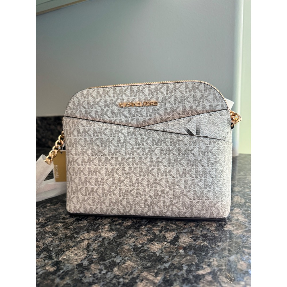 Michael Kors Jet Set Travel Dome Crossbody Bag Powder Blush 35F1GTVC6B NEW